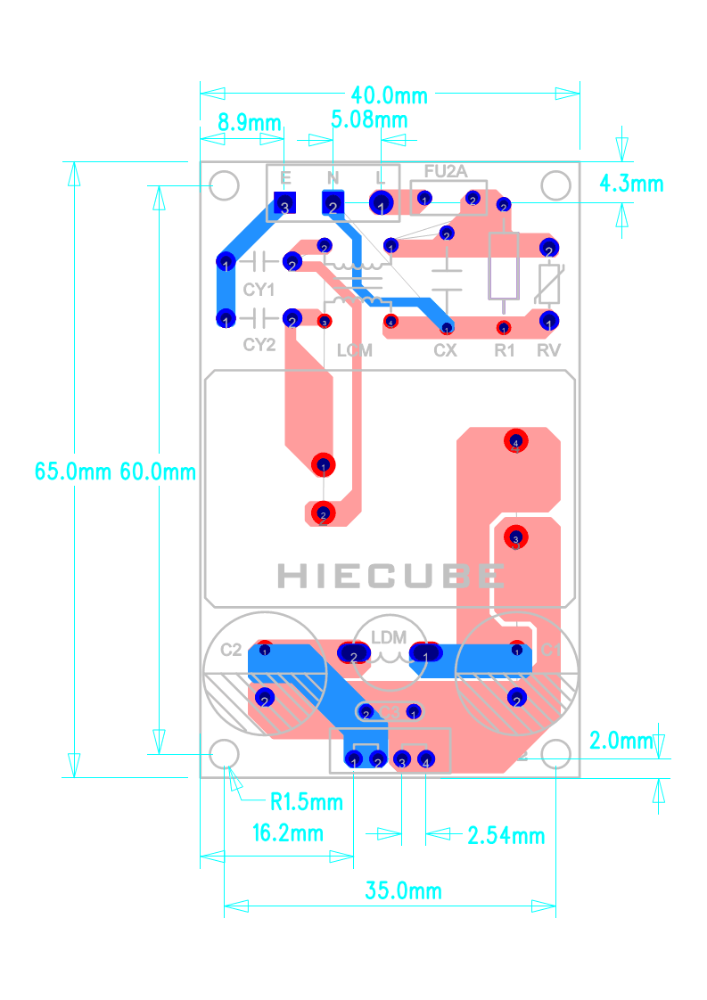 HE36P24LRN demo板封裝尺寸