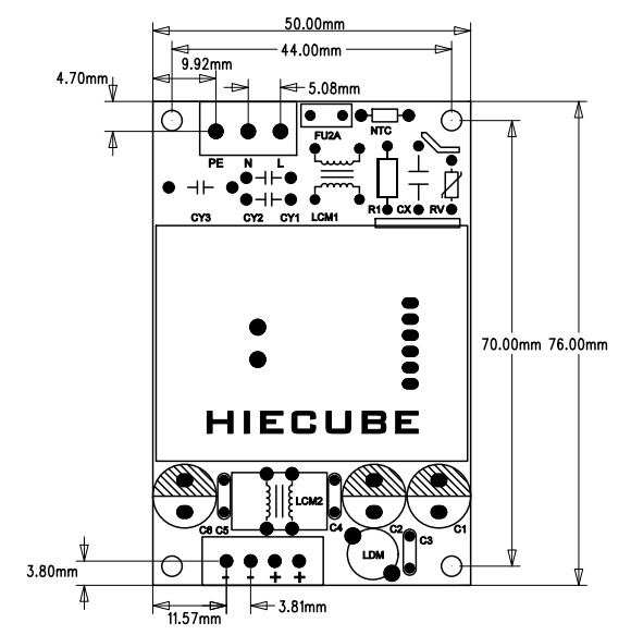 HS24P36SR demo板的封裝尺寸